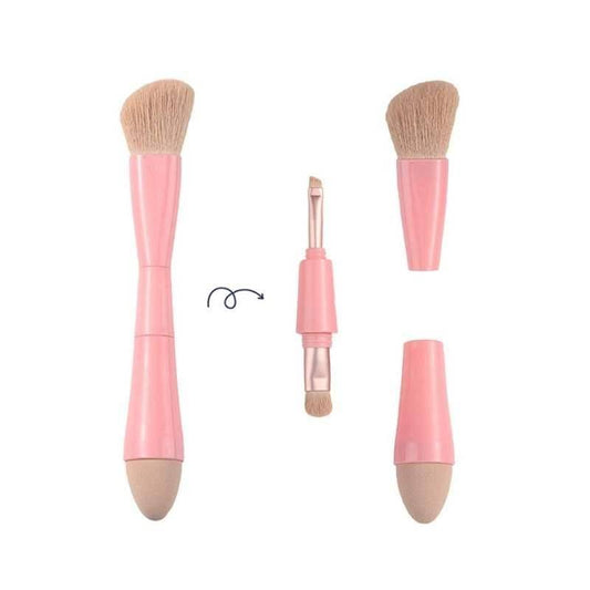 4-in-1 Multifunctional Detachable Makeup Brush Set - Portable Beauty Tools All products Color: Pink