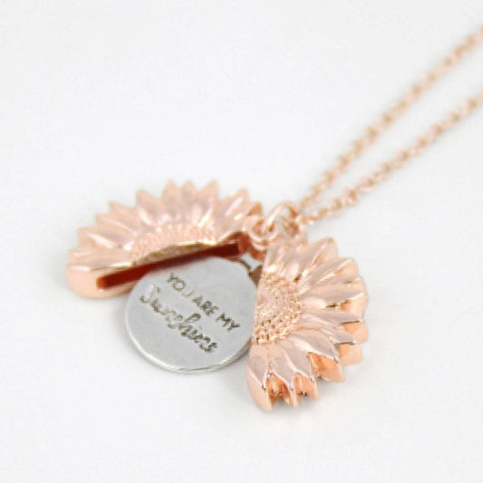 You Are My Sunshine Sunflower Pendant Necklace Fashion Accessories Color : Gold Necklace|Silver Necklace