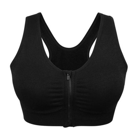 Zip-Front Breathable Sports Bra for Active Women Color : Grey|Black|White
